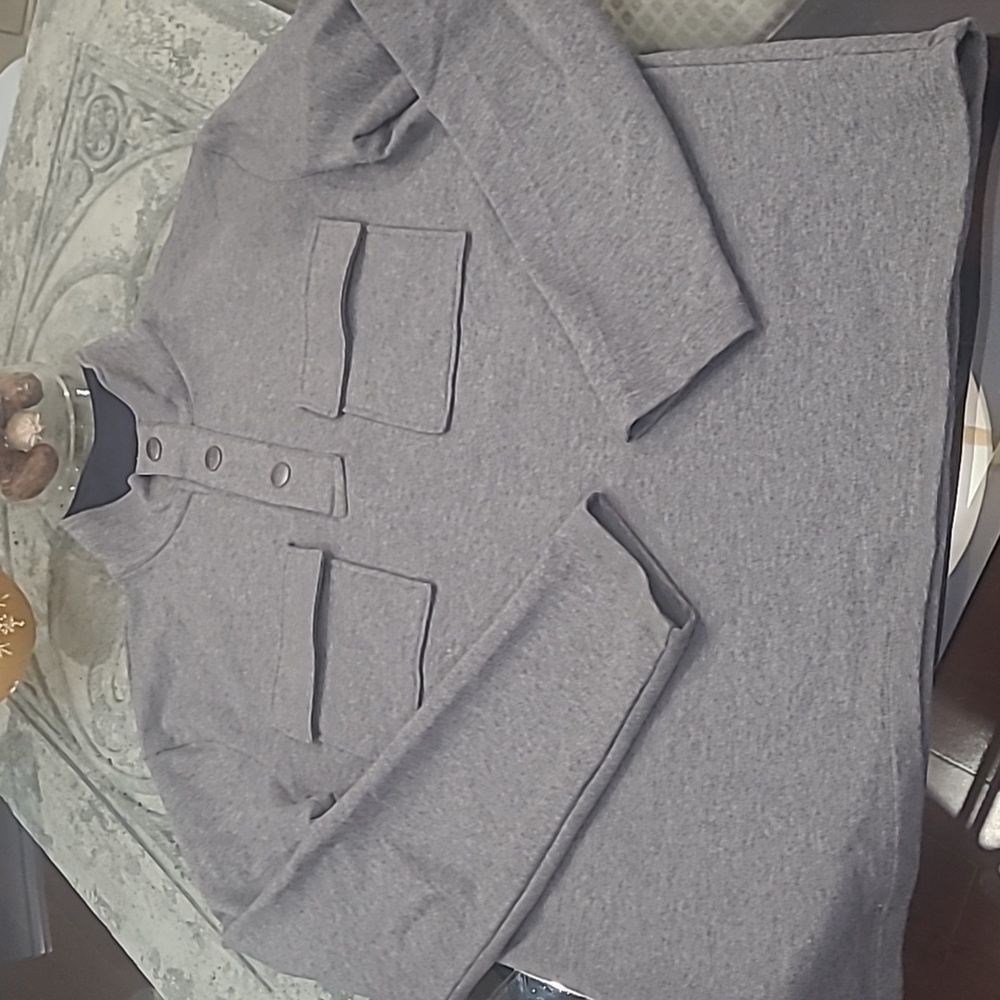 MICHAEL KORS MEN'S SOLID GRAY MOCK NECK COTTON SWEATER MEDIUM LIKE NEW